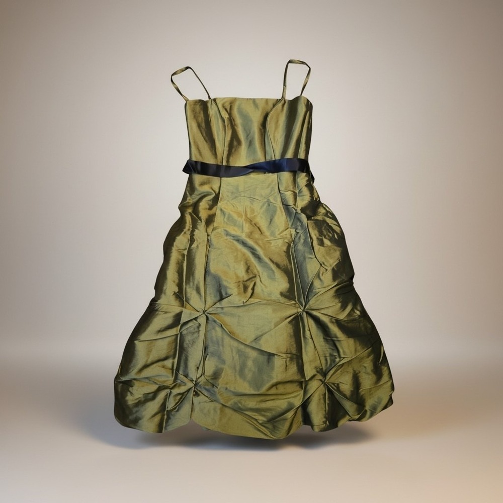 Vintage DaVinci Women's Formal Dress Size 12 NWT Olive Green Bridal Prom Wedding